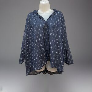 NWT H & M Oversized Tunic Hi-Low Hem Lightweight Cotton Raglan/3/4 Sleeve Size 8